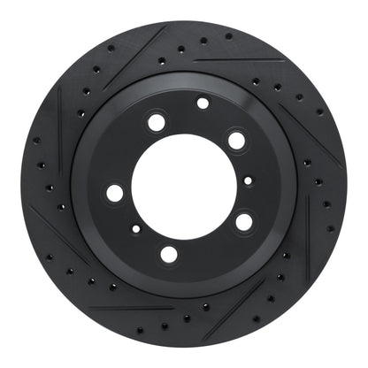 R1 Concepts R1 -23 Porsche Cayenne Rear Left Drilled & Slotted Black Brake Rotor