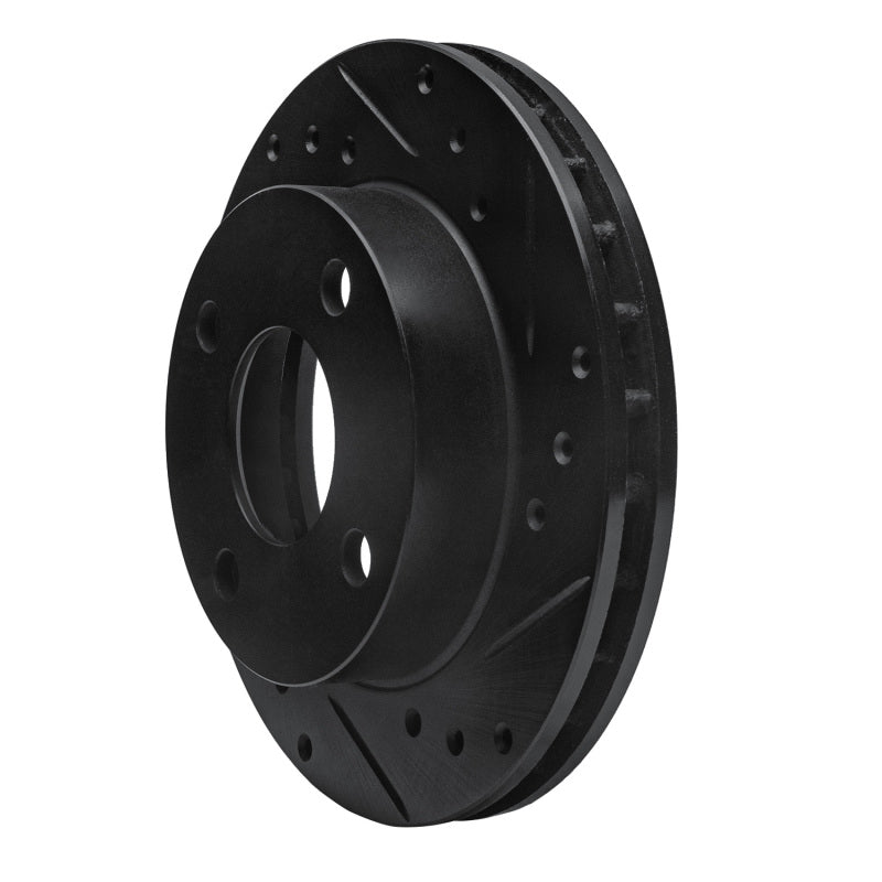R1 Concepts R1 81-94 Ford TEMPO Front Right Drilled & Slotted Black Brake Rotor