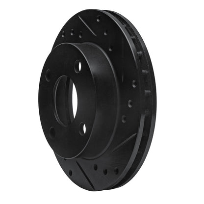 R1 Concepts R1 81-94 Ford TEMPO Front Right Drilled & Slotted Black Brake Rotor