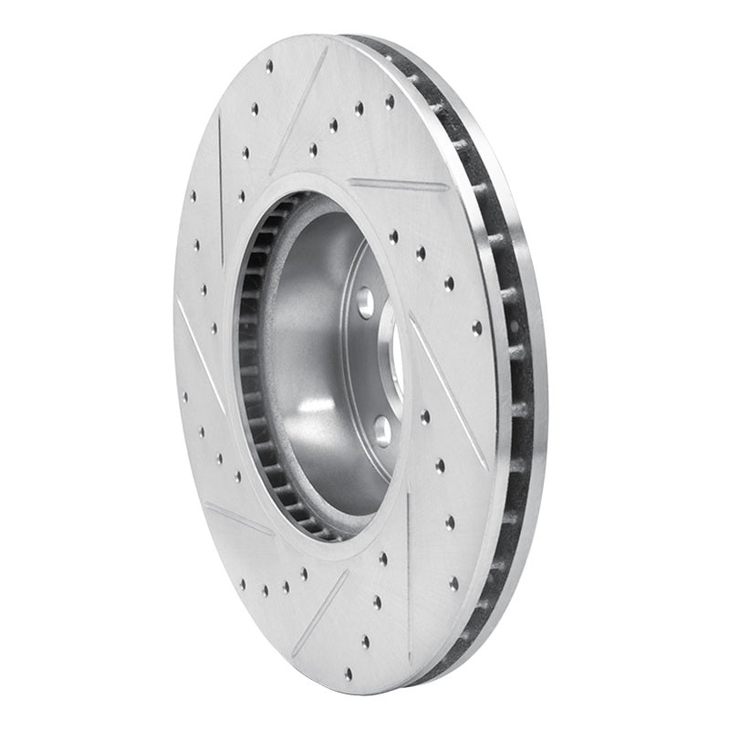R1 Concepts R1 11-18 BMW X4 Front Right Drilled & Slotted Silver Brake Rotor