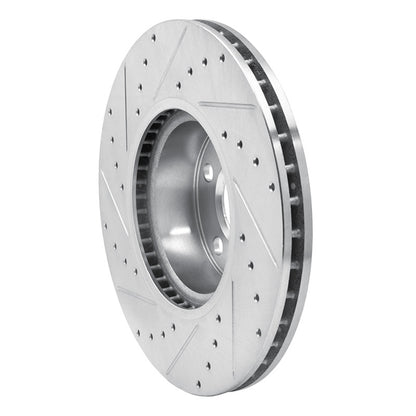 R1 Concepts R1 11-18 BMW X4 Front Right Drilled & Slotted Silver Brake Rotor