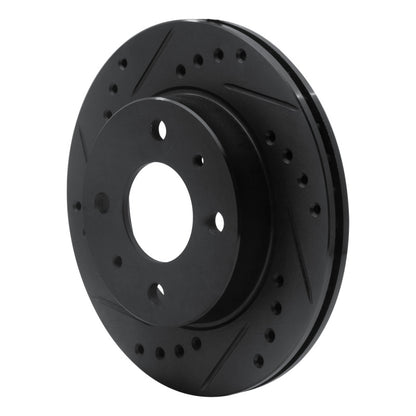 R1 Concepts R1 95-00 Nissan 200SX Front Left Drilled & Slotted Black Brake Rotor