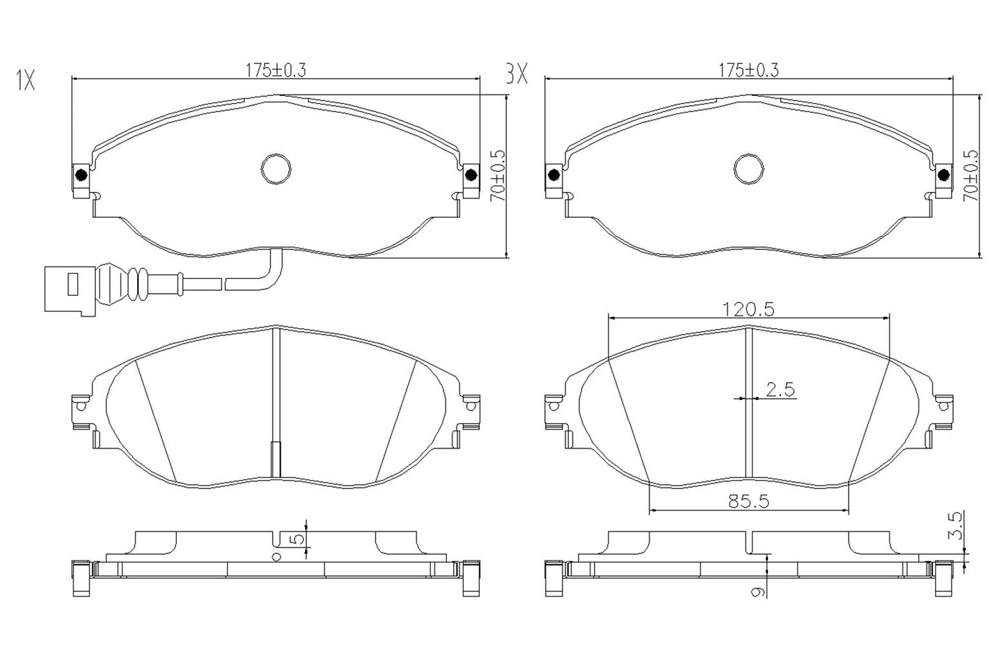 BOGAP A8210317 Brake Pad Set, Disc Brake | ML Performance Car Parts