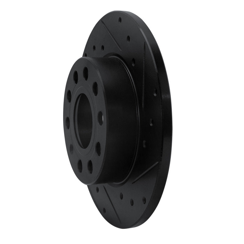 R1 Concepts R1 05-13 Audi A3 Rear Right Drilled & Slotted Black Brake Rotor