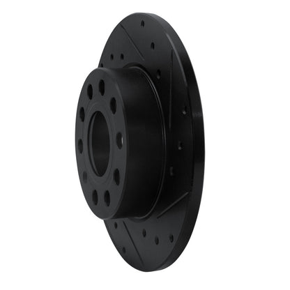 R1 Concepts R1 05-13 Audi A3 Rear Right Drilled & Slotted Black Brake Rotor