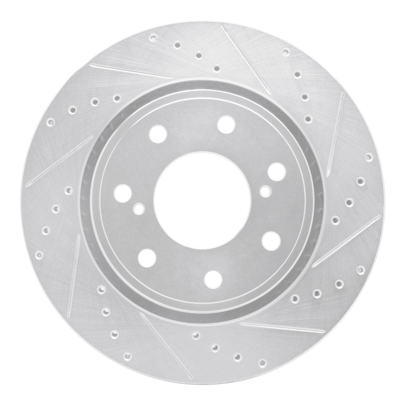 R1 Concepts R1 10-14 Ford F-150 4WD Front Right Drilled & Slotted Silver Brake Rotor
