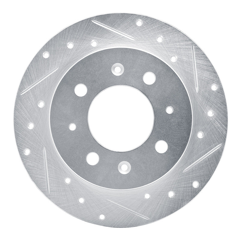 R1 Concepts R1 04-09 Kia Spectra Rear Right Drilled & Slotted Silver Brake Rotor