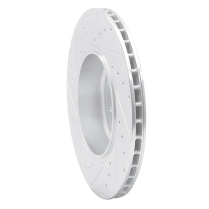 R1 Concepts R1 04-10 BMW 650I Coupe Rear Right Drilled & Slotted Silver Brake Rotor