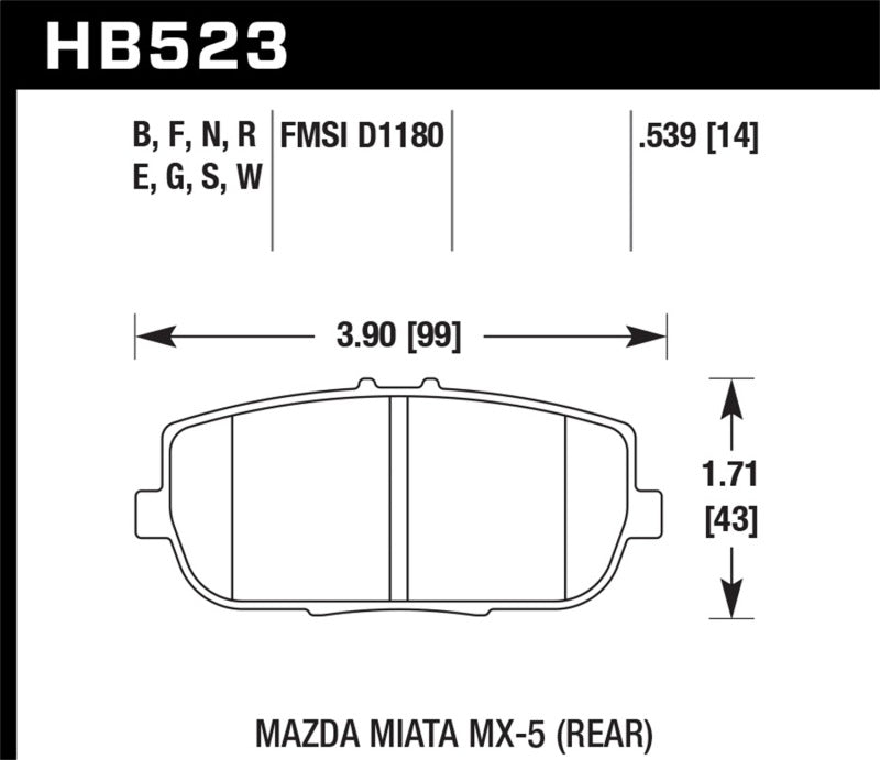 Hawk Performance Hawk 06-10 Mazda Miata Mx-5 Rear HPS Sreet Brake Pads