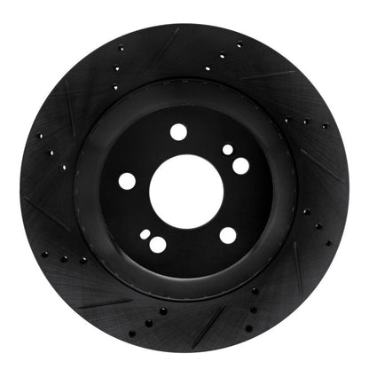 R1 Concepts R1 15-21 Mercedes-Benz S560 Rear Left Drilled & Slotted Black Brake Rotor