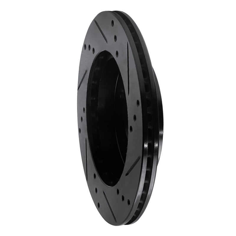 R1 Concepts R1 91-02 Saturn SL1 Front Left Drilled & Slotted Black Brake Rotor