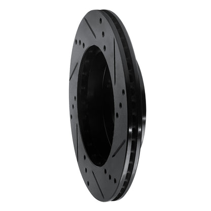 R1 Concepts R1 91-02 Saturn SL1 Front Left Drilled & Slotted Black Brake Rotor