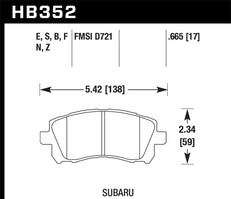 Hawk Performance Hawk 02-03 WRX / 98-01 Impreza / 97-02 Legacy 2.5L / 98-02 Forester 2.5L D721 Performance Ceramic St