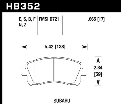 Hawk Performance Hawk 02-03 WRX / 98-01 Impreza / 97-02 Legacy 2.5L / 98-02 Forester 2.5L D721 Performance Ceramic St
