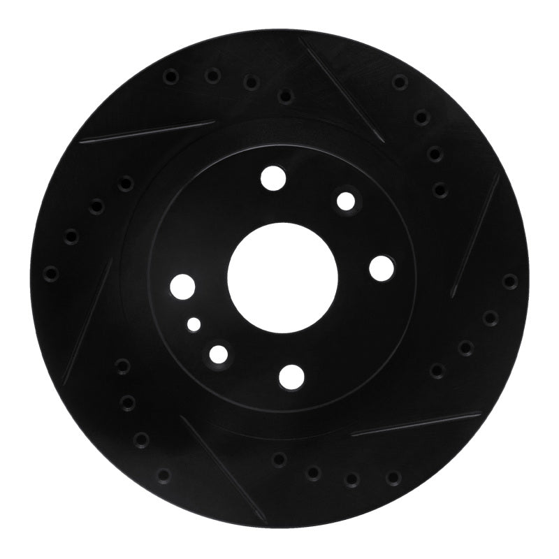 R1 Concepts R1 99-03 Mazda Protege Front Right Drilled & Slotted Black Brake Rotor