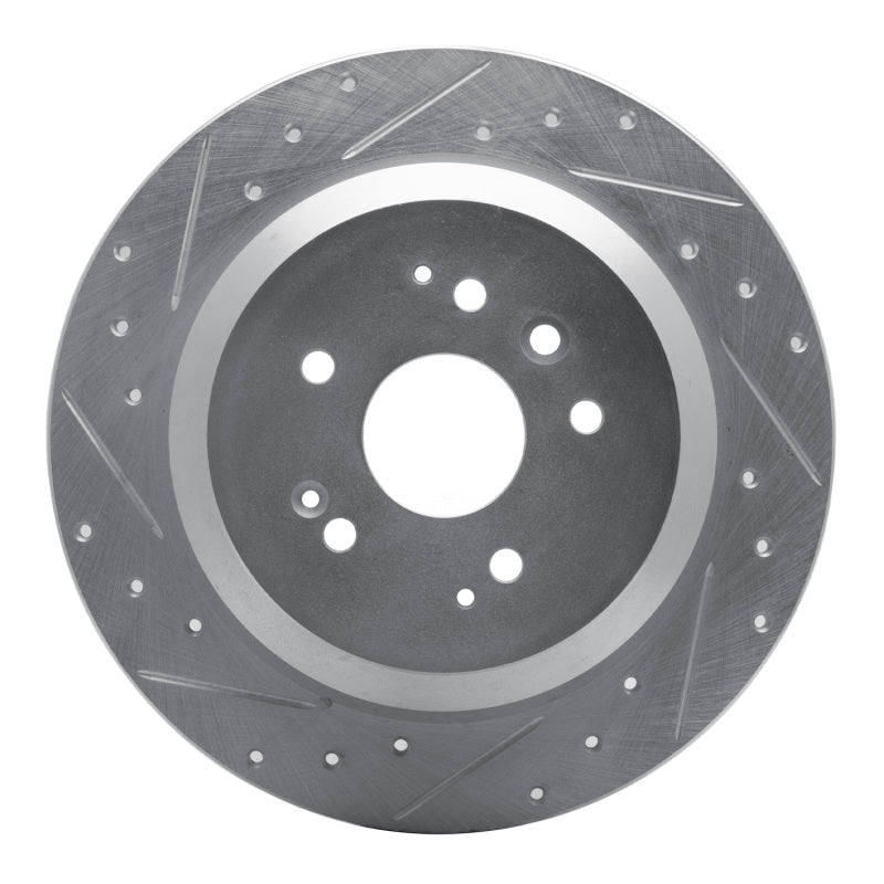 R1 Concepts R1 14-16 Acura MDX Rear Left Drilled & Slotted Silver Brake Rotor