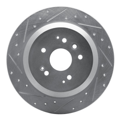 R1 Concepts R1 14-16 Acura MDX Rear Left Drilled & Slotted Silver Brake Rotor