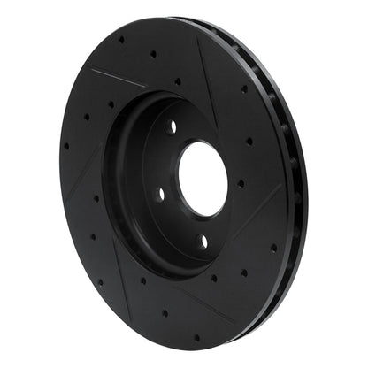 R1 Concepts R1 12-18 Ford C-MAX Front Left Drilled & Slotted Black Brake Rotor