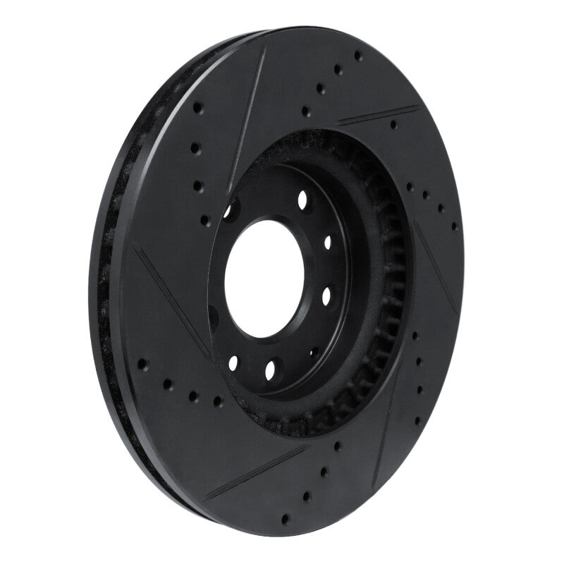 R1 Concepts R1 07-12 Mazda CX-7 Front Right Drilled & Slotted Black Brake Rotor