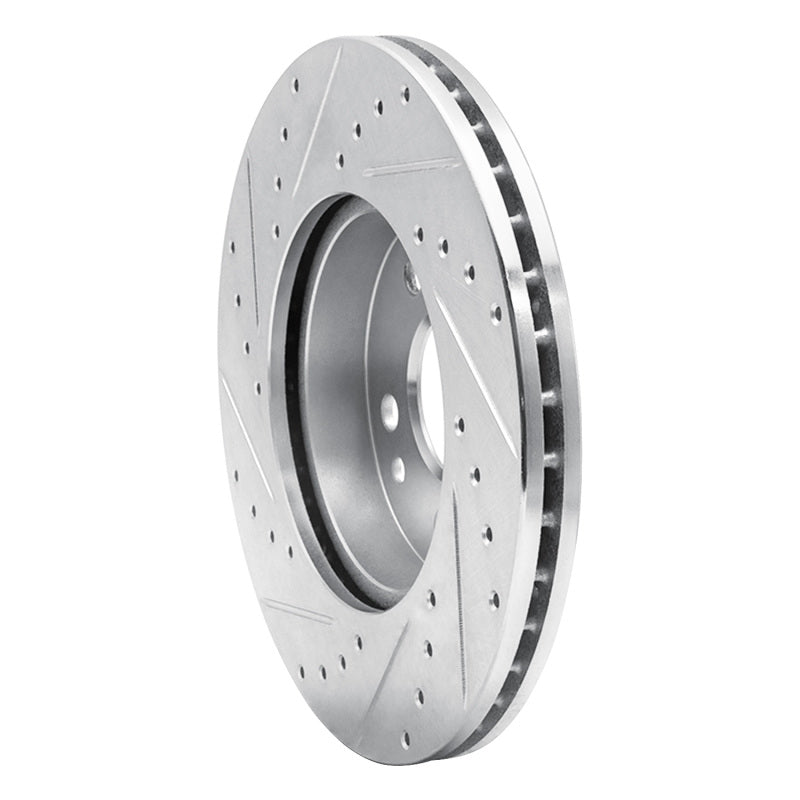 R1 Concepts R1 90-95 Mercedes-Benz 400E Front Right Drilled & Slotted Silver Brake Rotor