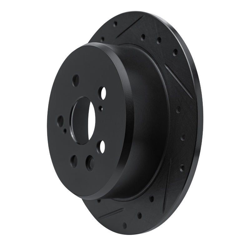 R1 Concepts R1 86-93 Lexus ES250 Rear Left Drilled & Slotted Black Brake Rotor