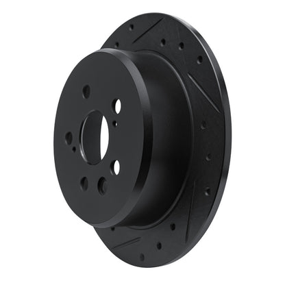 R1 Concepts R1 86-93 Lexus ES250 Rear Left Drilled & Slotted Black Brake Rotor