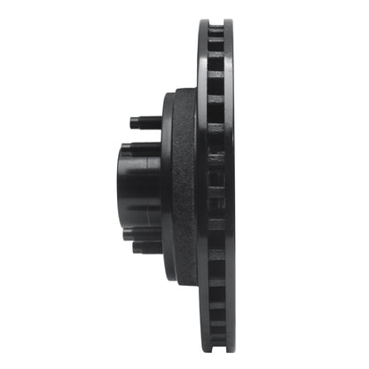 R1 Concepts R1 87-92 Lincoln Mark VII Front Left Drilled & Slotted Black Brake Rotor