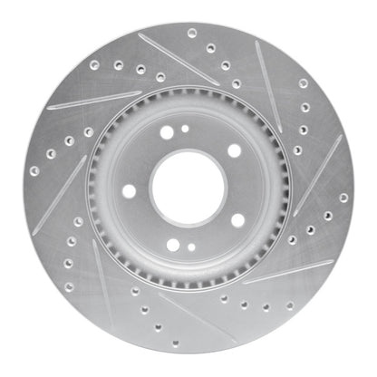 R1 Concepts R1 2020-2025 Hyundai Elantra Front Left Drilled & Slotted Silver Brake Rotor
