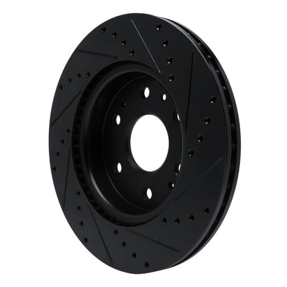 R1 Concepts R1 23-25 Chevrolet Colorado Front Left Drilled & Slotted Black Brake Rotor