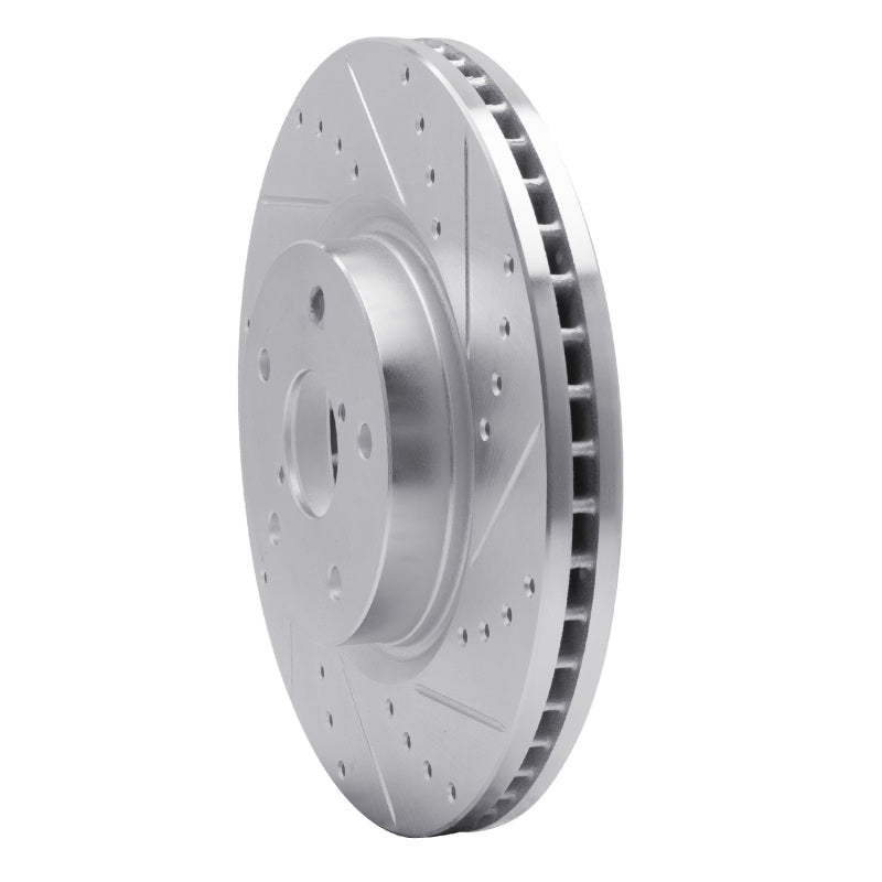 R1 Concepts R1 06-21 Subaru WRX Front Right Drilled & Slotted Silver Brake Rotor