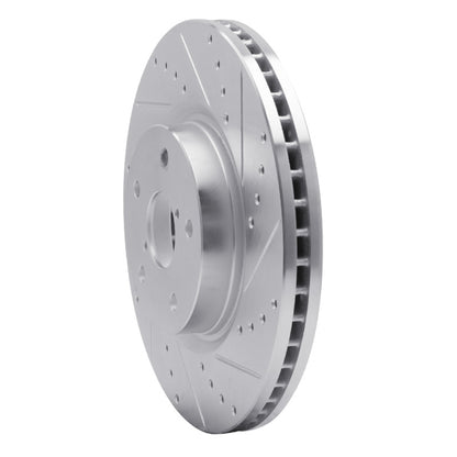 R1 Concepts R1 06-21 Subaru WRX Front Right Drilled & Slotted Silver Brake Rotor