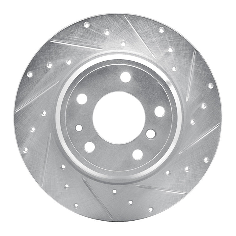 R1 Concepts R1 91-01 BMW 850I Rear Right Drilled & Slotted Silver Brake Rotor