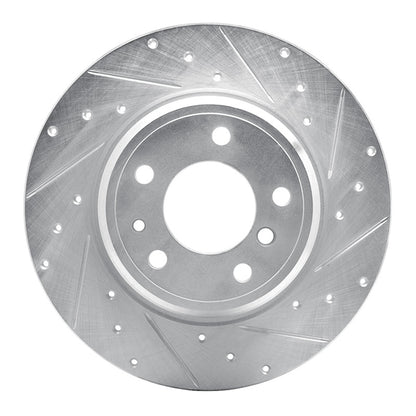 R1 Concepts R1 91-01 BMW 850I Rear Right Drilled & Slotted Silver Brake Rotor