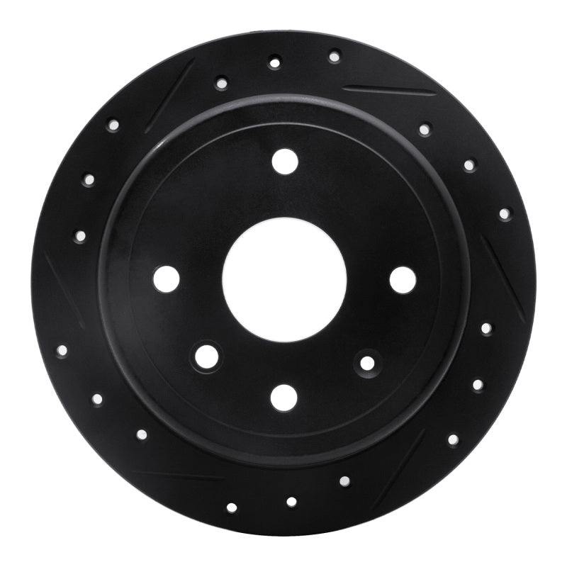 R1 Concepts R1 04-10 Chevrolet Optra (USA/Canada) Rear Left Drilled & Slotted Black Brake Rotor