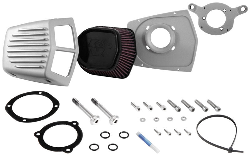 K&N Engineering K&N Street Metal Intake System 08-16 Harley-Davidson Shaker Silver H/D Touring Models