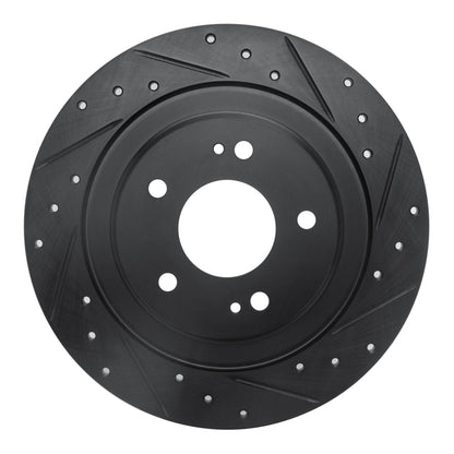 R1 Concepts R1 13-25 Mitsubishi Eclipse Cross Rear Right Drilled & Slotted Black Brake Rotor