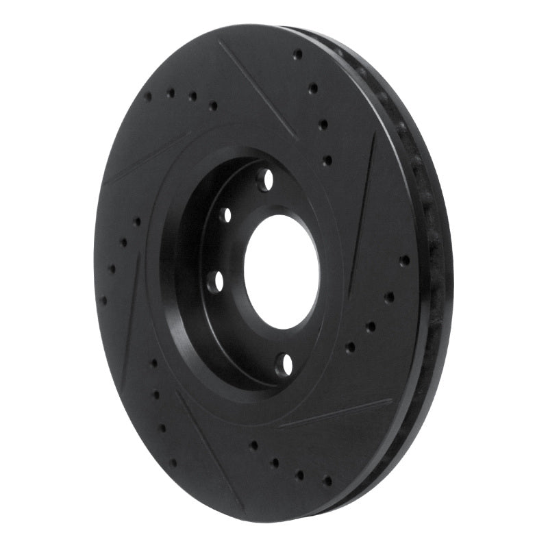 R1 Concepts R1 03-25 Peugeot Partner (Mexico) Front Left Drilled & Slotted Black Brake Rotor