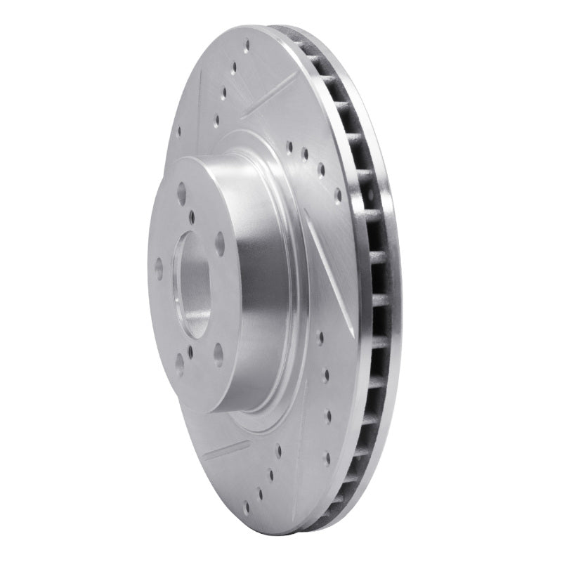 R1 Concepts R1 90-16 Saab 9-2X Front Left Drilled & Slotted Silver Brake Rotor