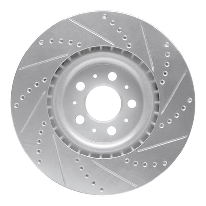 R1 Concepts R1 04-07 Volvo V70 Front Left Drilled & Slotted Silver Brake Rotor