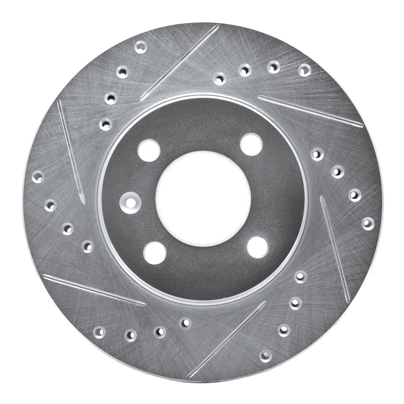 R1 Concepts R1 86-08 Volkswagen Quantum Front Left Drilled & Slotted Silver Brake Rotor