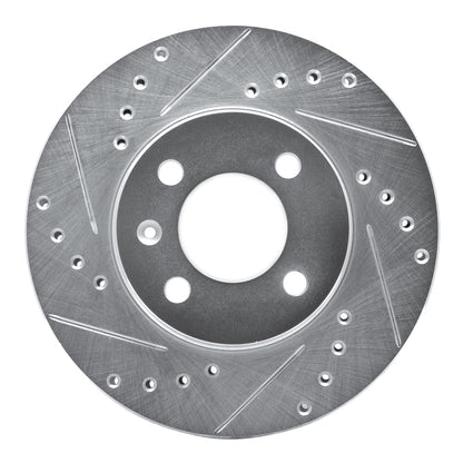 R1 Concepts R1 86-08 Volkswagen Quantum Front Left Drilled & Slotted Silver Brake Rotor
