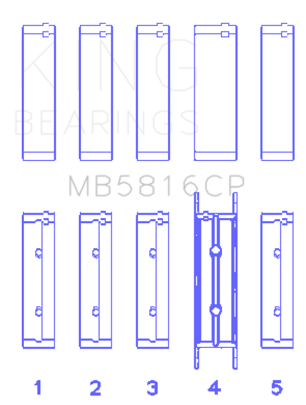 King Engine Bearings Ford 391CI 32V Turbo V8 Power Stroke/ O/S .040in (Size 0.25) Main Bearing Set