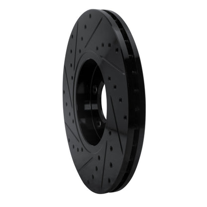 R1 Concepts R1 98-18 Audi A1 (Mexico) Front Right Drilled & Slotted Black Brake Rotor