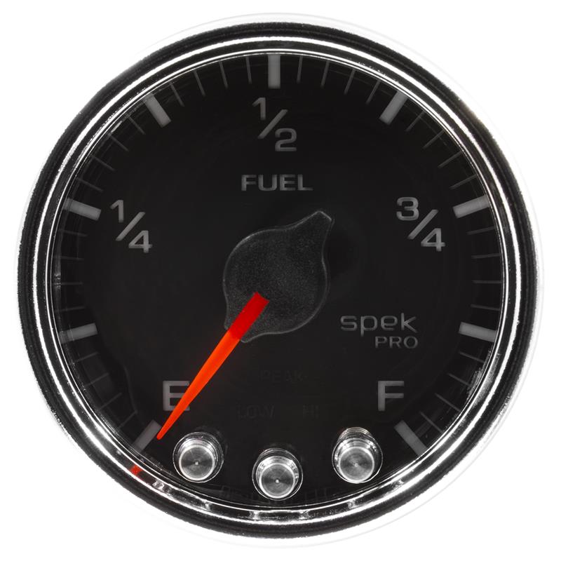 Autometer Spek-Pro Gauge Fuel Level 2 1/16in 0-270 Programmable Blk/Chrm