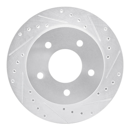 R1 Concepts R1 90-02 Chevrolet ASTRO Front Right Drilled & Slotted Silver Brake Rotor