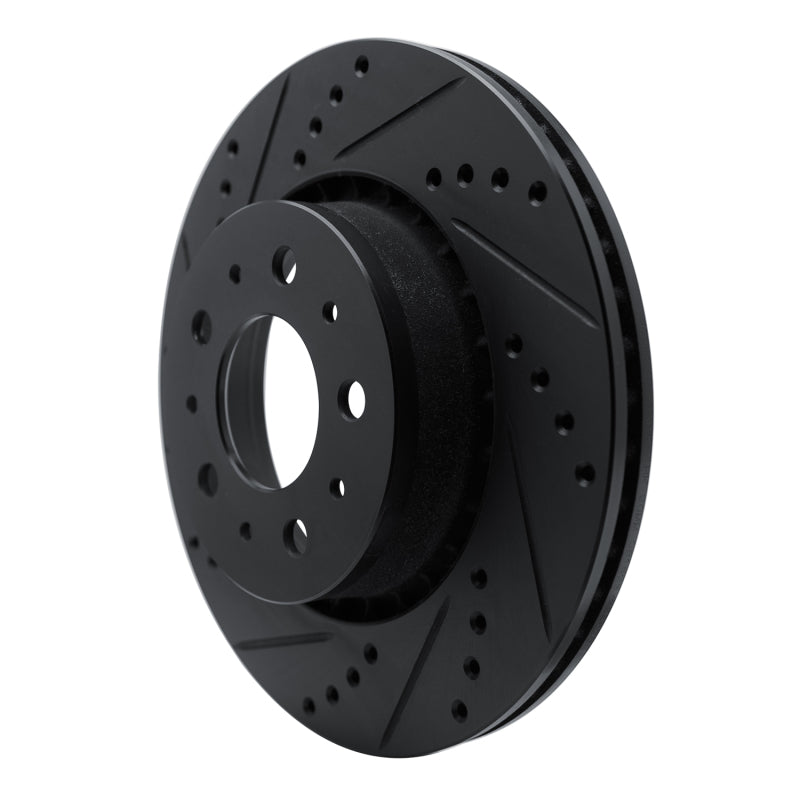 R1 Concepts R1 82-92 Volvo 940 Front Left Drilled & Slotted Black Brake Rotor