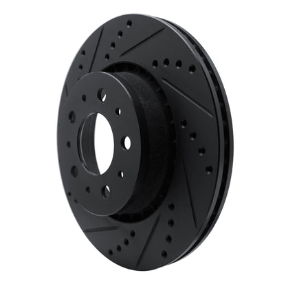 R1 Concepts R1 82-92 Volvo 940 Front Left Drilled & Slotted Black Brake Rotor