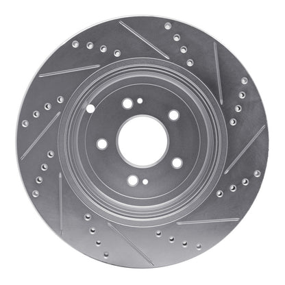 R1 Concepts R1 18-25 Genesis G70 Rear Left Drilled & Slotted Silver Brake Rotor