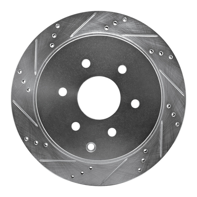 R1 Concepts R1 10-24 Infiniti QX56 Rear Left Drilled & Slotted Silver Brake Rotor