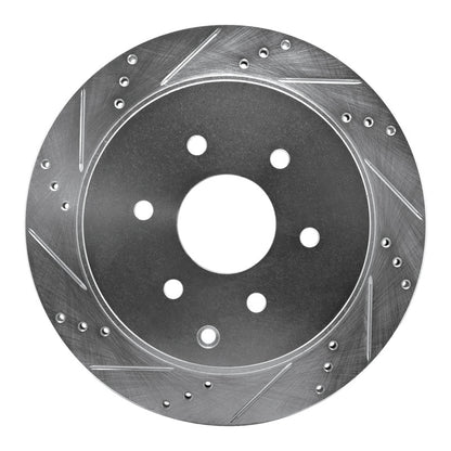 R1 Concepts R1 10-24 Infiniti QX56 Rear Left Drilled & Slotted Silver Brake Rotor